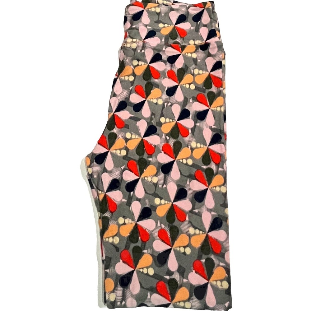 LuLaRoe One Size 2-10 Leggings  BLUE Pinwheel Flower COLORFUL Pink Orange Blue